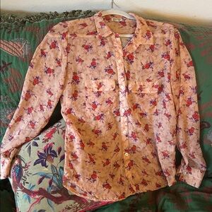 Sub_Urban Riot Floral Sheer Button-Up Shirt